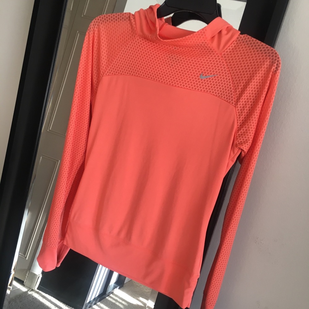 Nike dri-fit pull over, bright orange
